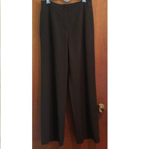 Jones New York Collection, Dark Brown, Hi-Rise, Wide Leg Dress Pants, Size 6 - Picture 1 of 11